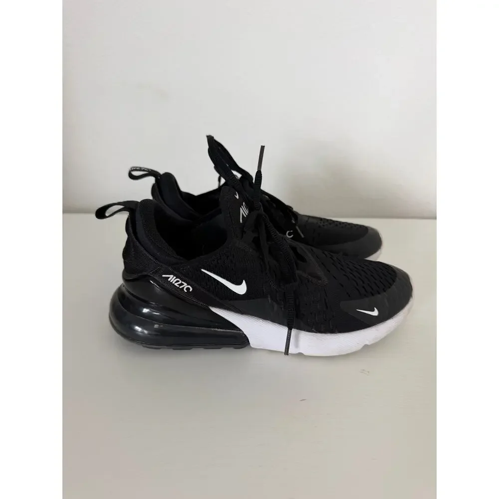 Nike Air Max 270 GS Sneakers Black White Foam Air sole Womens Size 7.5